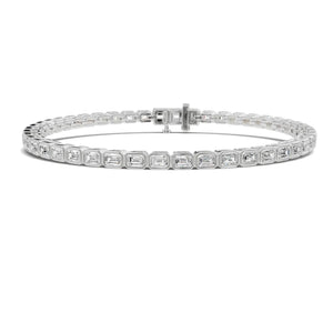Rose Gold Emerald Cut Solitaire Tennis Bracelet
