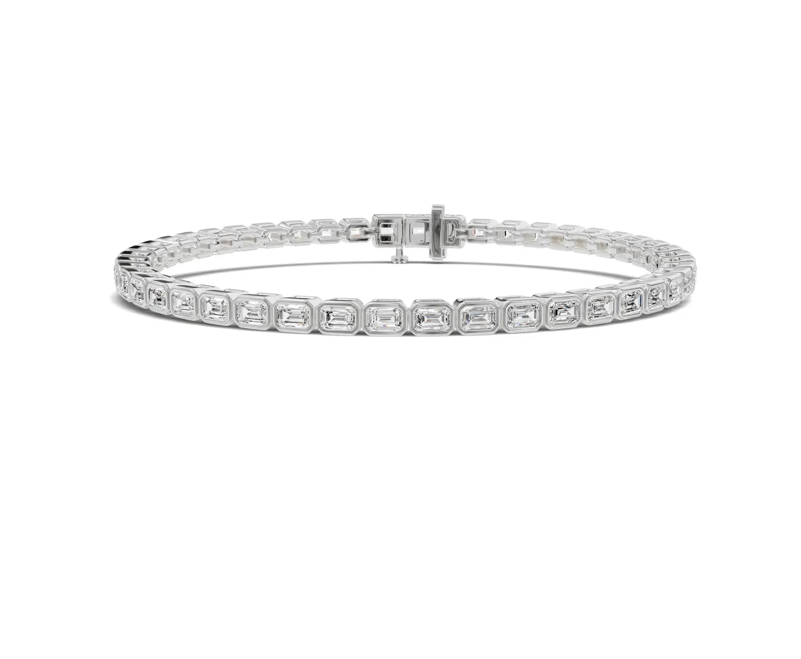 Rose Gold Emerald Cut Solitaire Tennis Bracelet