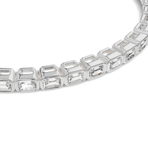 Rose Gold Emerald Cut Solitaire Tennis Bracelet