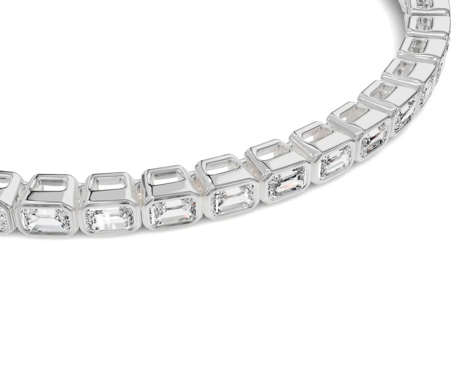Rose Gold Emerald Cut Solitaire Tennis Bracelet
