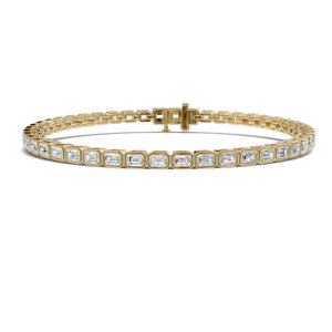 Rose Gold Emerald Cut Solitaire Tennis Bracelet