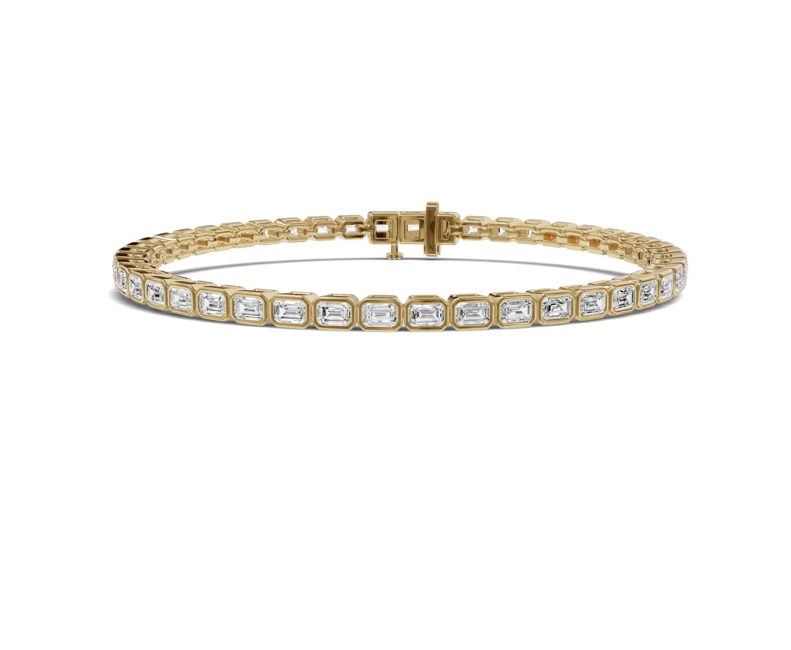 Rose Gold Emerald Cut Solitaire Tennis Bracelet