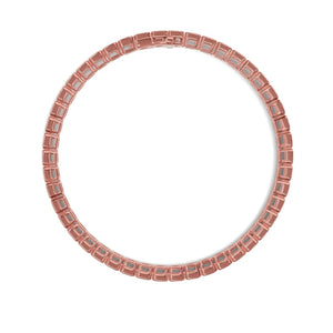 Rose Gold Emerald Cut Solitaire Tennis Bracelet
