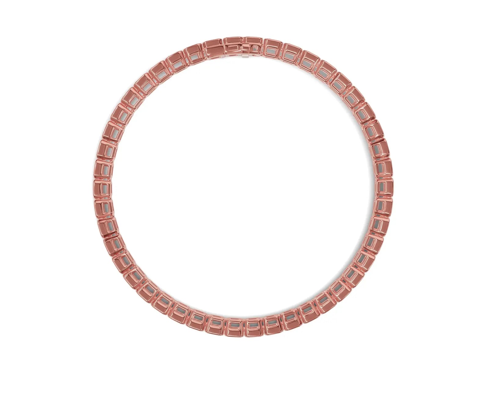 Rose Gold Emerald Cut Solitaire Tennis Bracelet