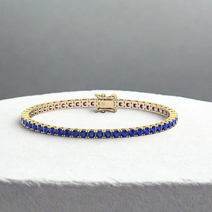 Royal Azure Round Cut Tennis Bracelet