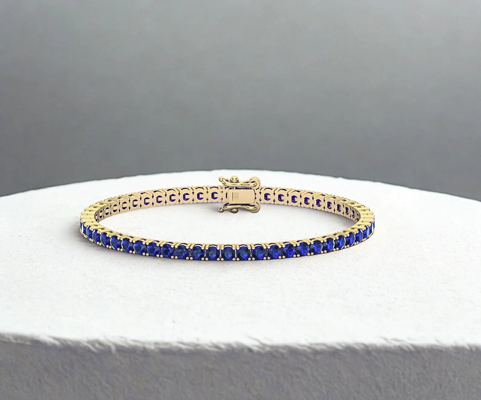 Royal Azure Round Cut Tennis Bracelet