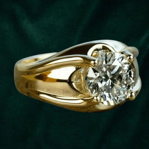 Men’s Sculptural Wave Solitaire Ring