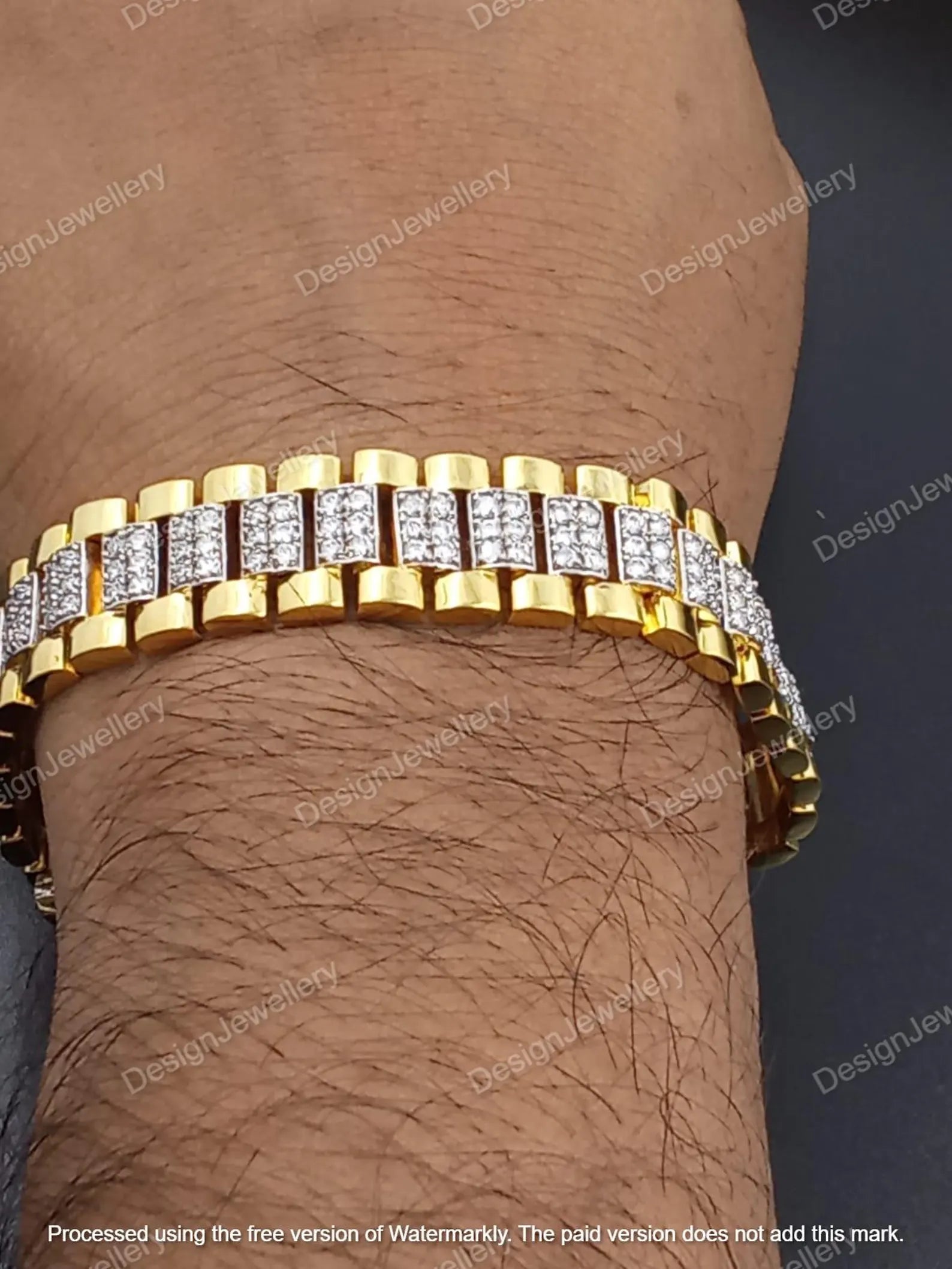 Men’s Presidential Two-Tone Diamond Link Bracelet