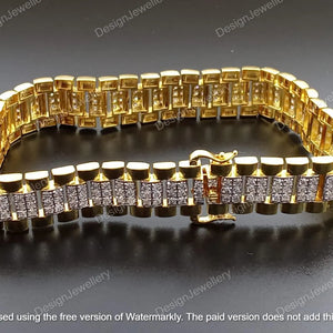 Men’s Presidential Two-Tone Diamond Link Bracelet
