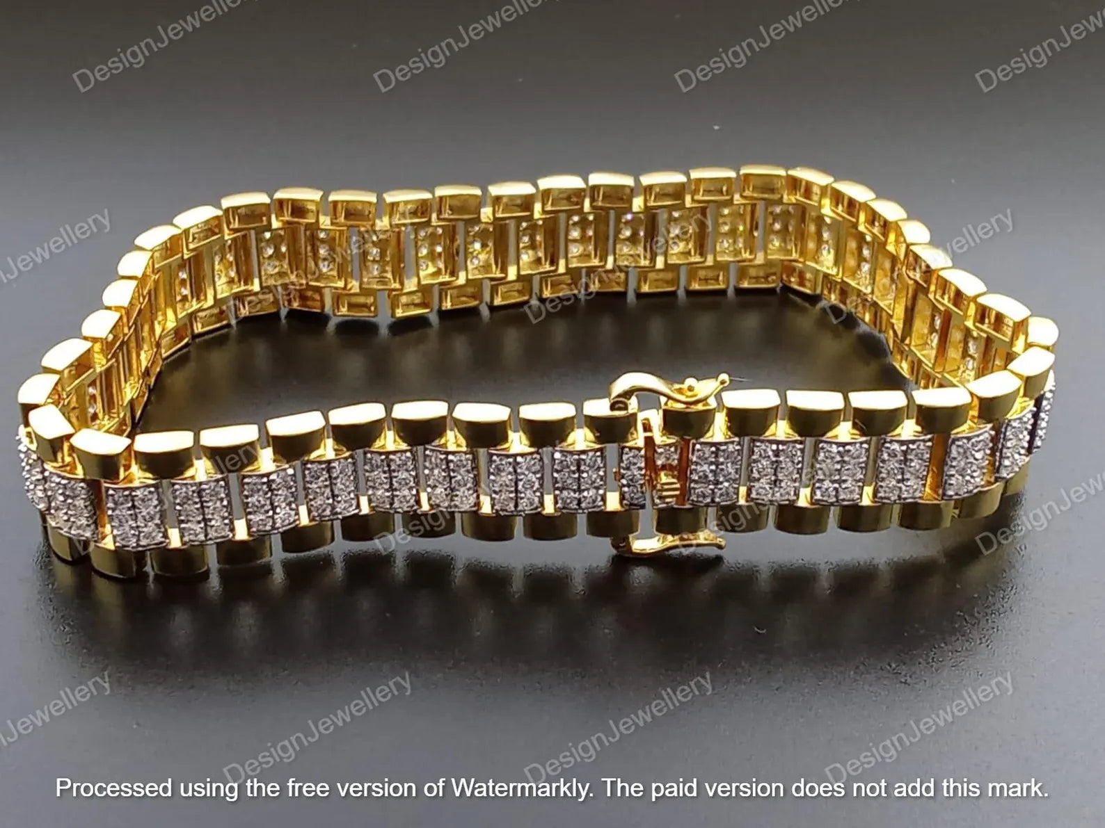 Men’s Presidential Two-Tone Diamond Link Bracelet