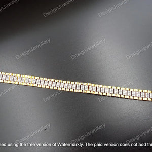 Men’s Presidential Two-Tone Diamond Link Bracelet