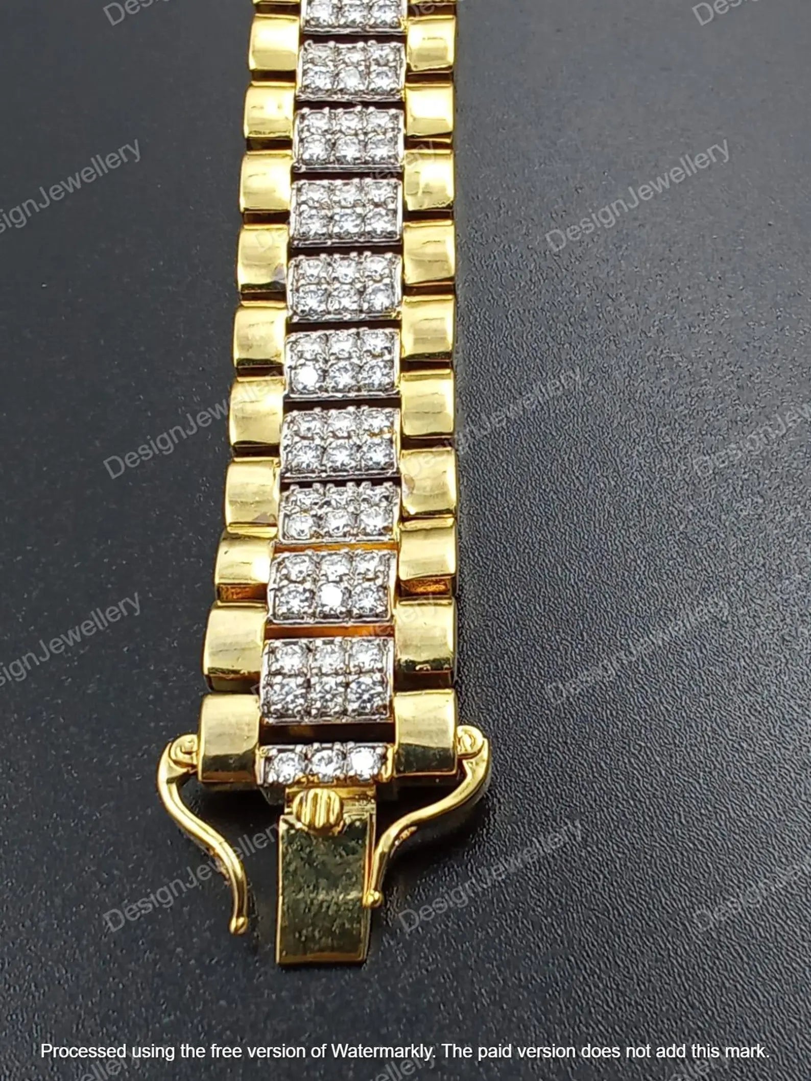 Men’s Presidential Two-Tone Diamond Link Bracelet