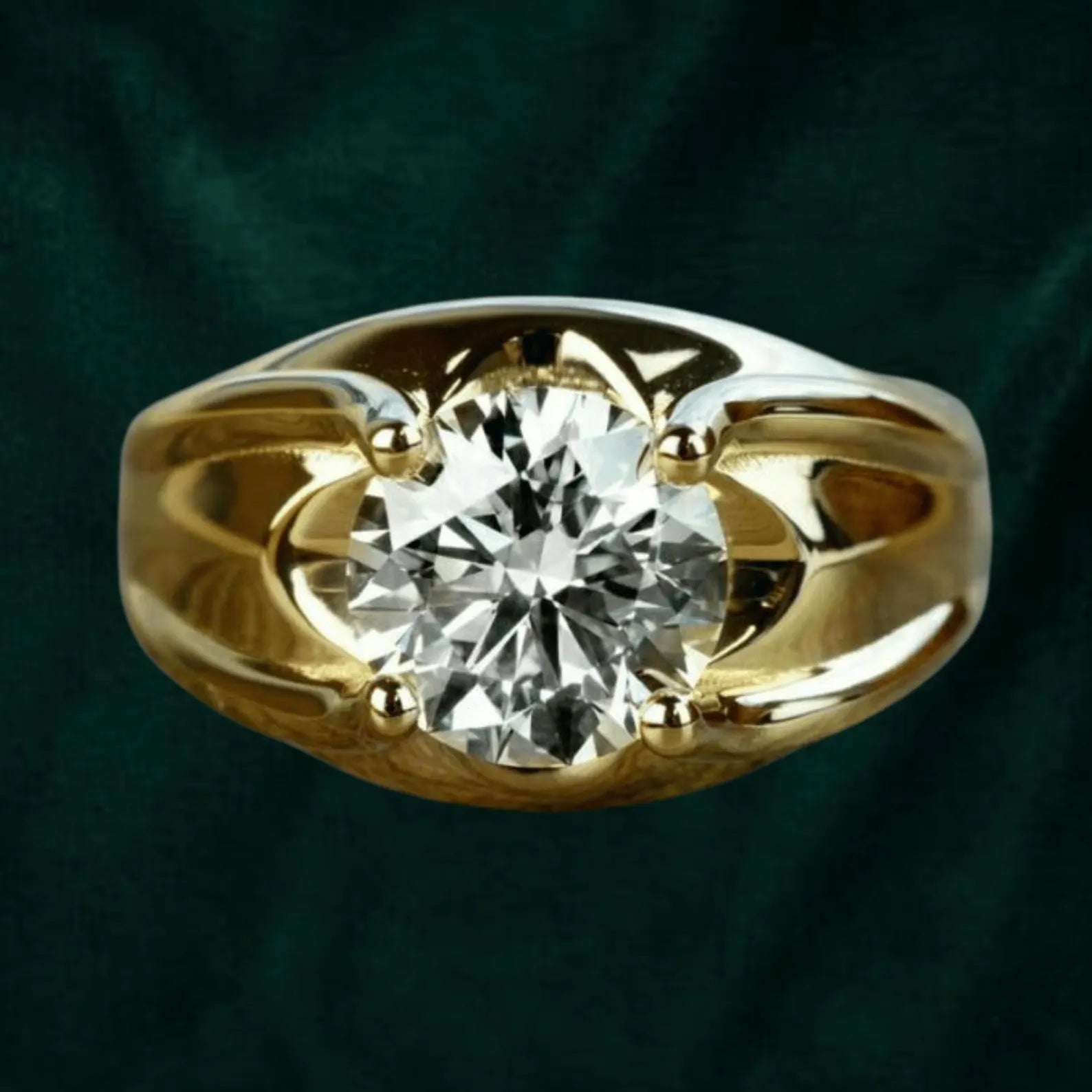 Men’s Sculptural Wave Solitaire Ring