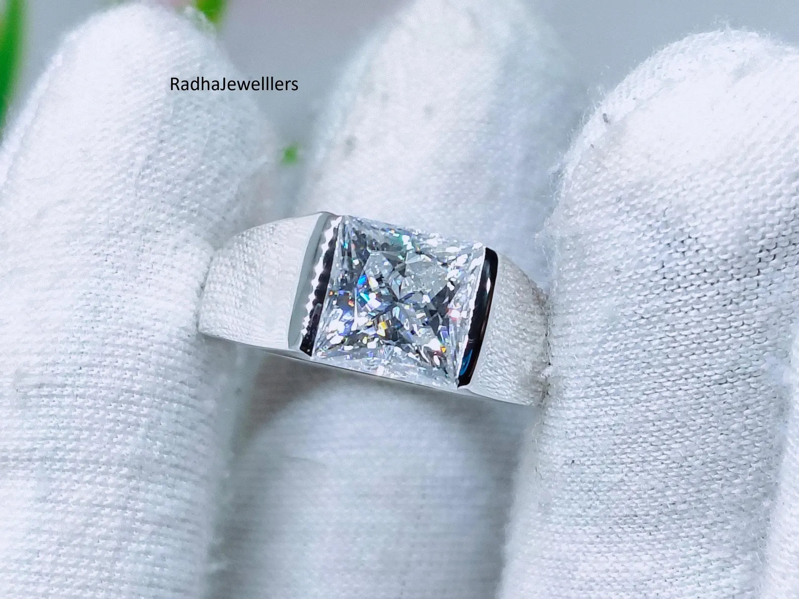 Men’s Princess Cut Cathedral Solitaire