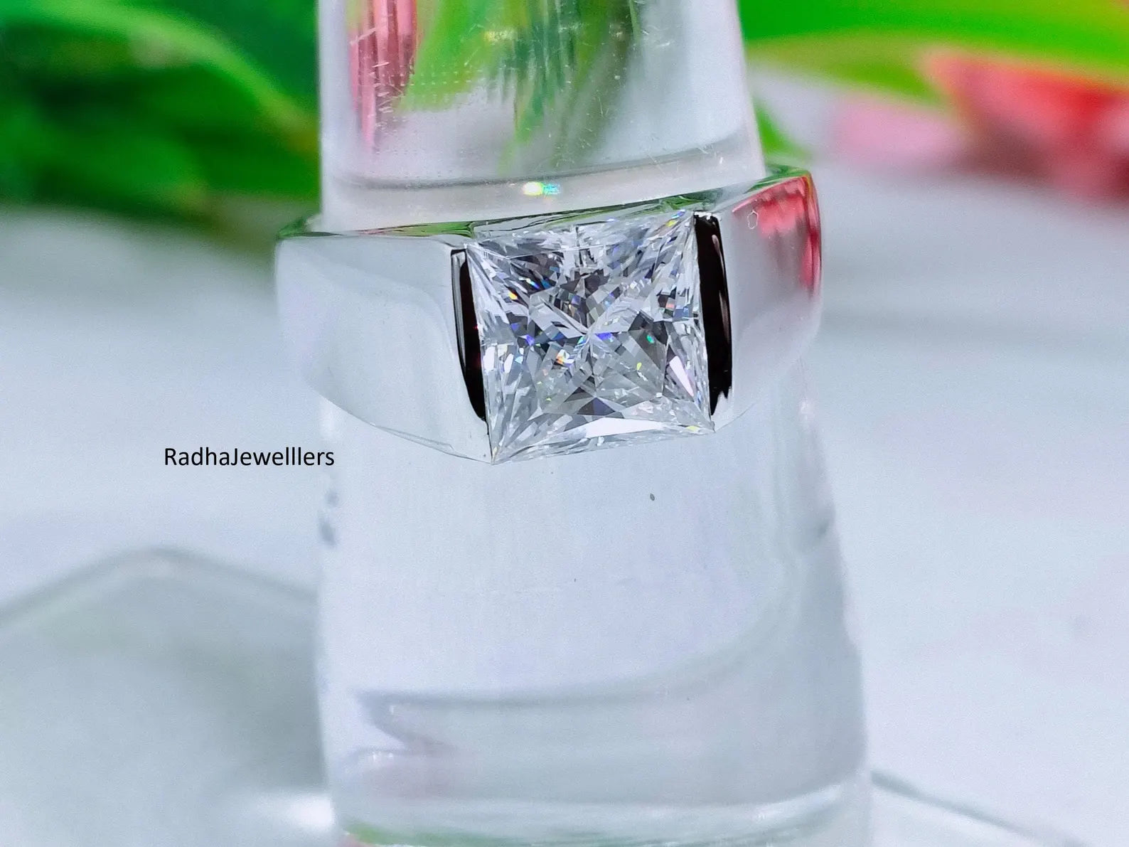 Men’s Princess Cut Cathedral Solitaire