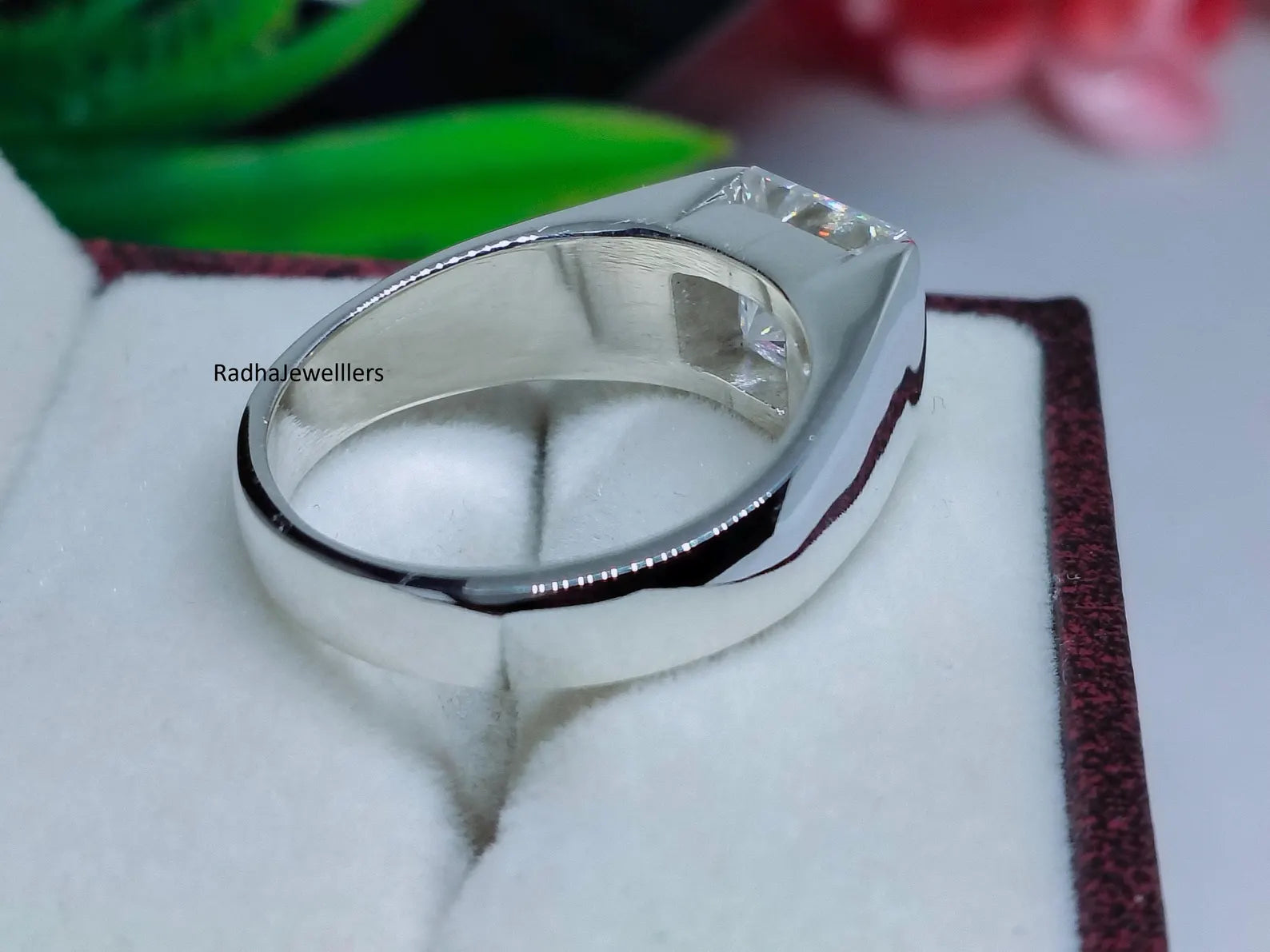 Men’s Princess Cut Cathedral Solitaire