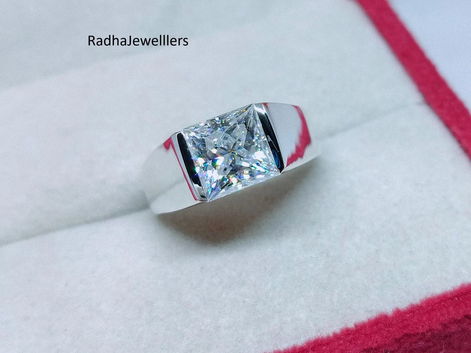 Men’s Princess Cut Cathedral Solitaire