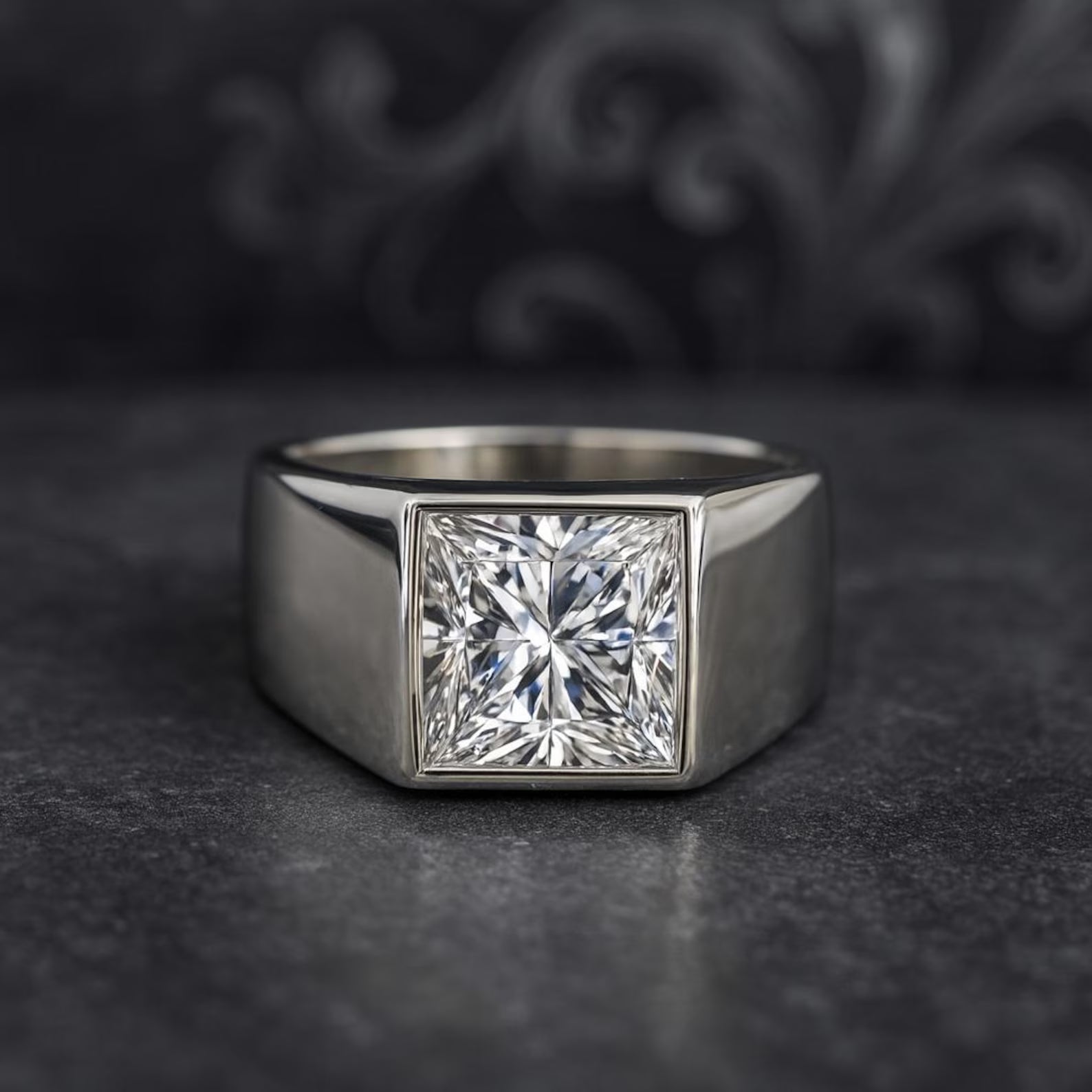 Men’s Princess Cut Solitaire Ring