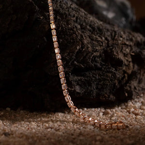 Rose Gold Emerald Cut Solitaire Tennis Bracelet