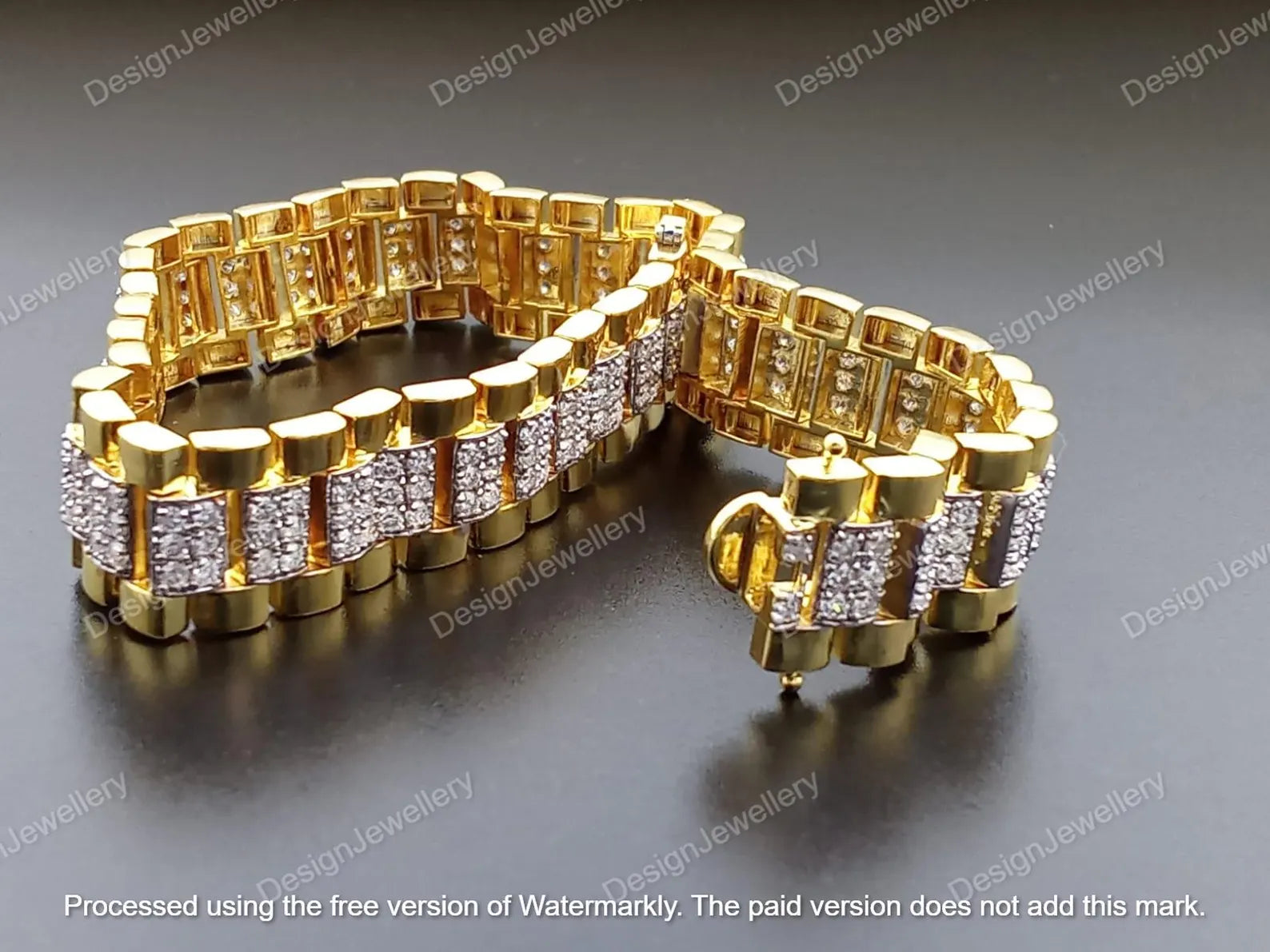 Men’s Presidential Two-Tone Diamond Link Bracelet