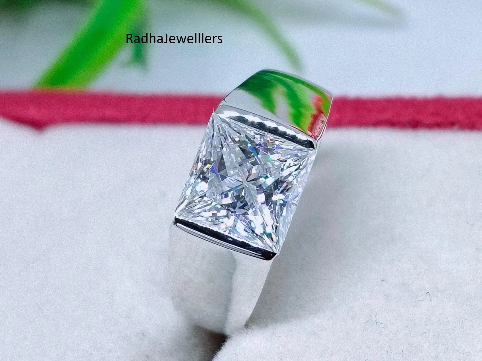 Men’s Princess Cut Cathedral Solitaire