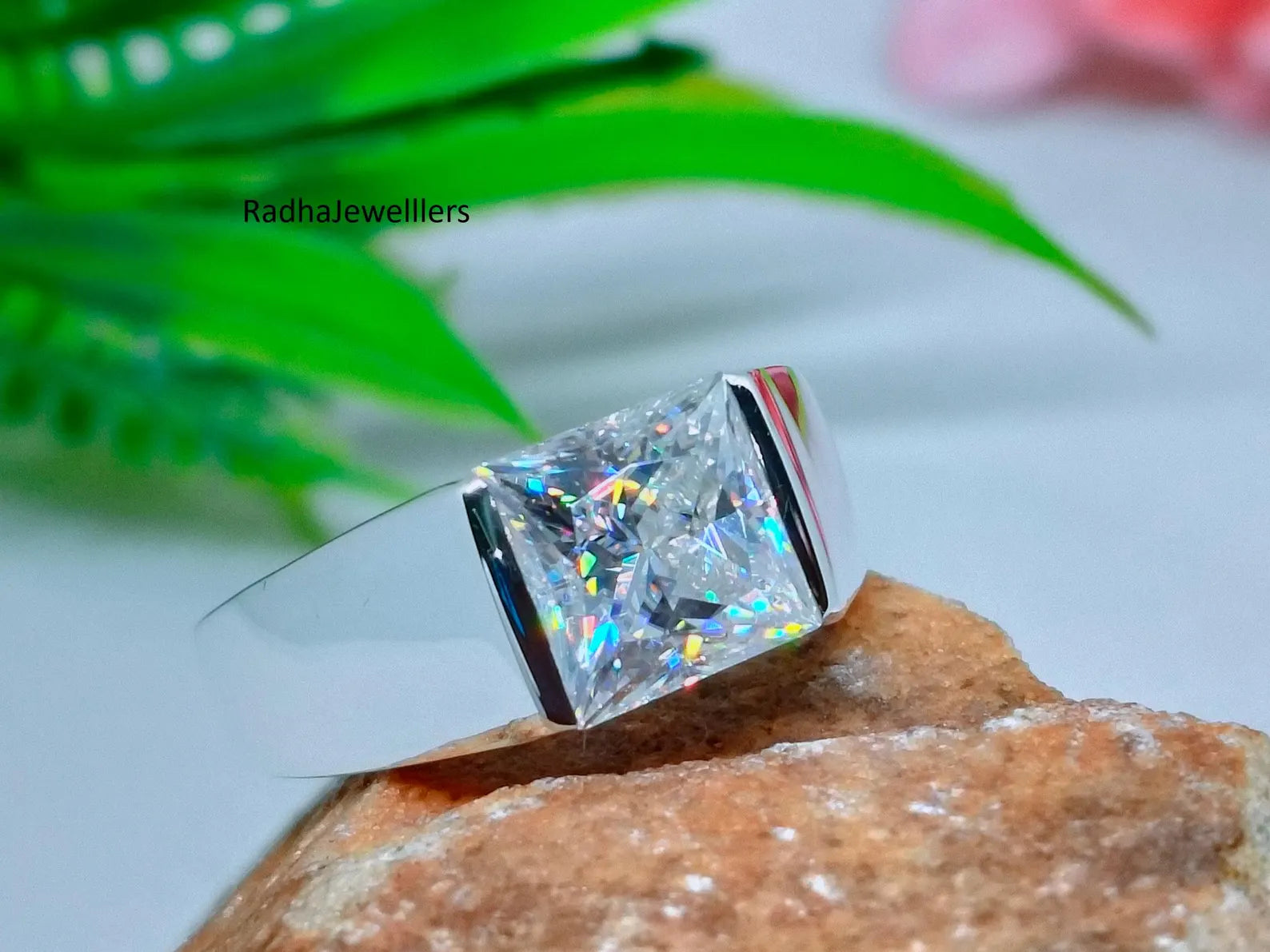 Men’s Princess Cut Cathedral Solitaire