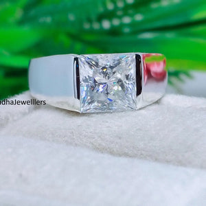 Men’s Princess Cut Cathedral Solitaire
