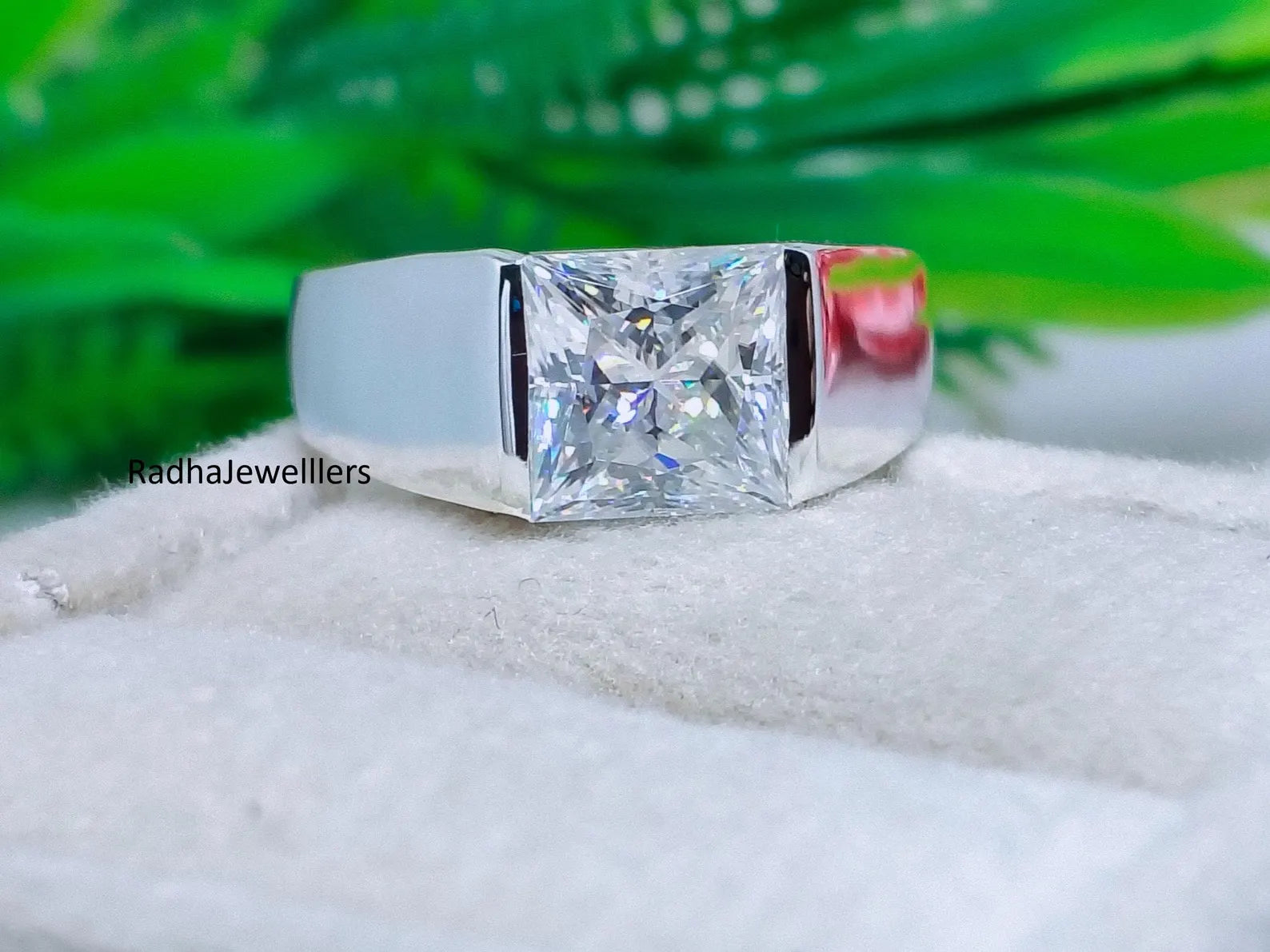 Men’s Princess Cut Cathedral Solitaire