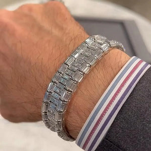 Triple-Row Emerald-Cut Executive Bracelet