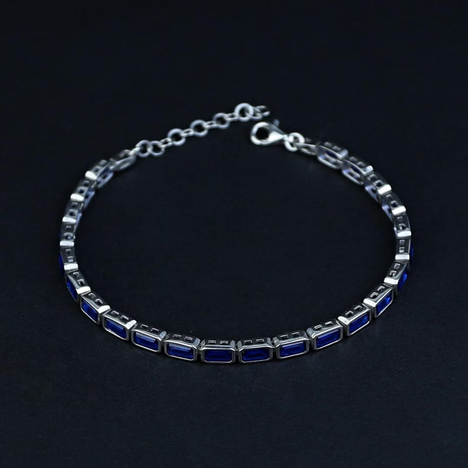 Cobalt Baguette Tennis Bracelet