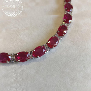 Radiant Ruby Oval Cut Heritage Bracelet