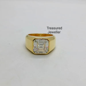 Men’s Bold Emerald Cut Solitaire Ring