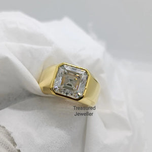 Men’s Bold Emerald Cut Solitaire Ring