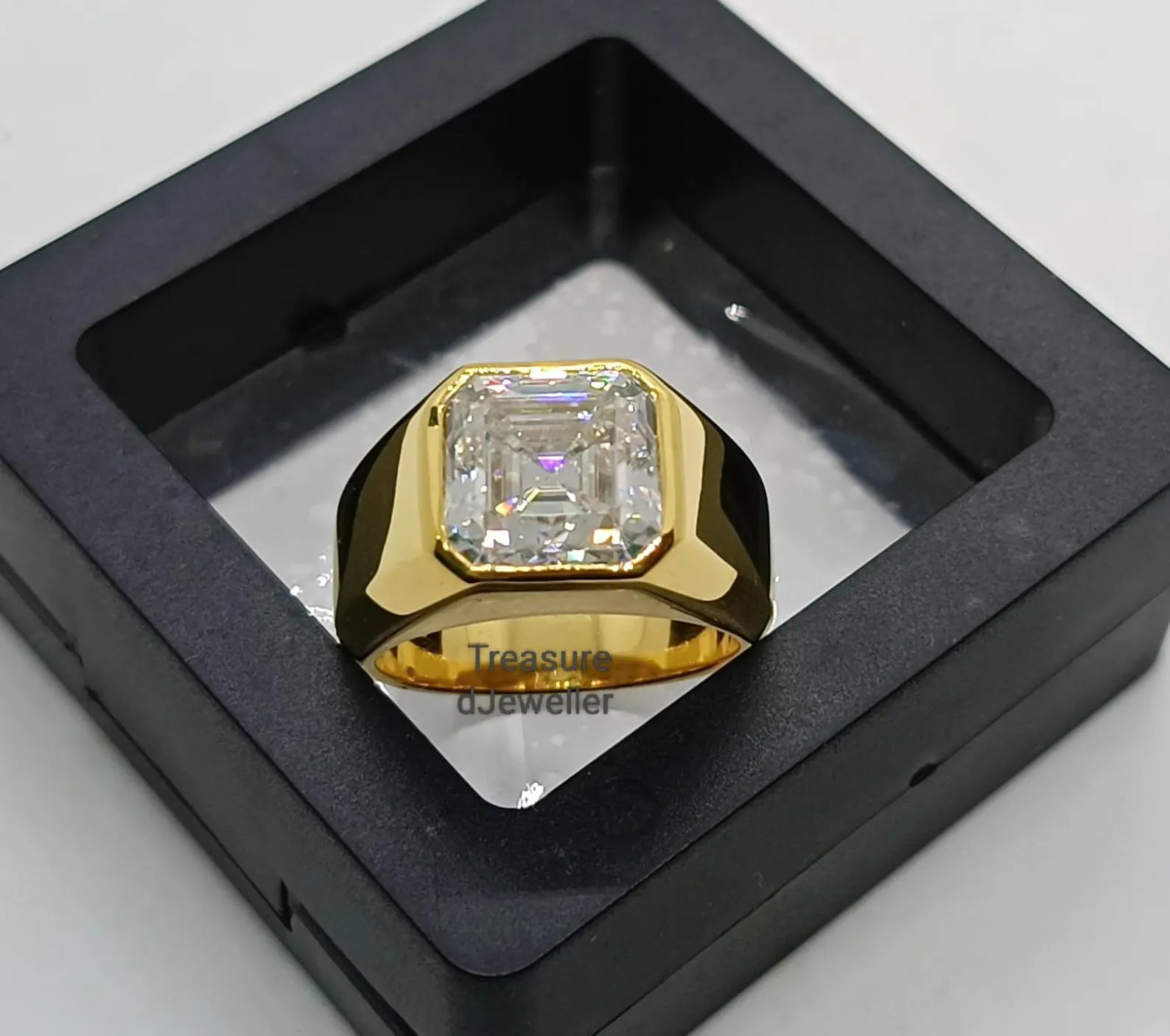 Men’s Bold Emerald Cut Solitaire Ring