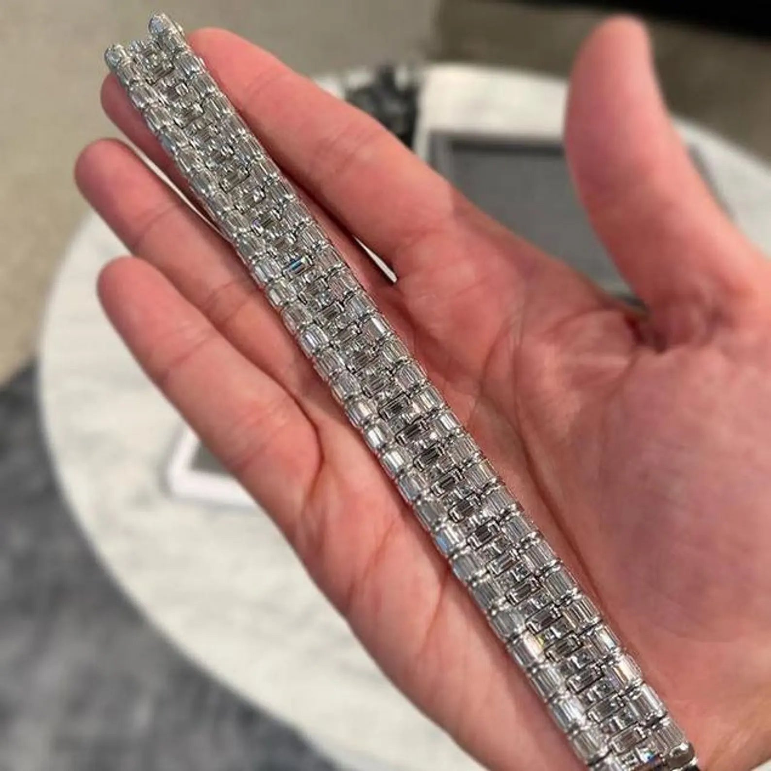 Triple-Row Emerald-Cut Executive Bracelet