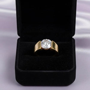 Men’s Signature Gold Tension-Set Statement Band