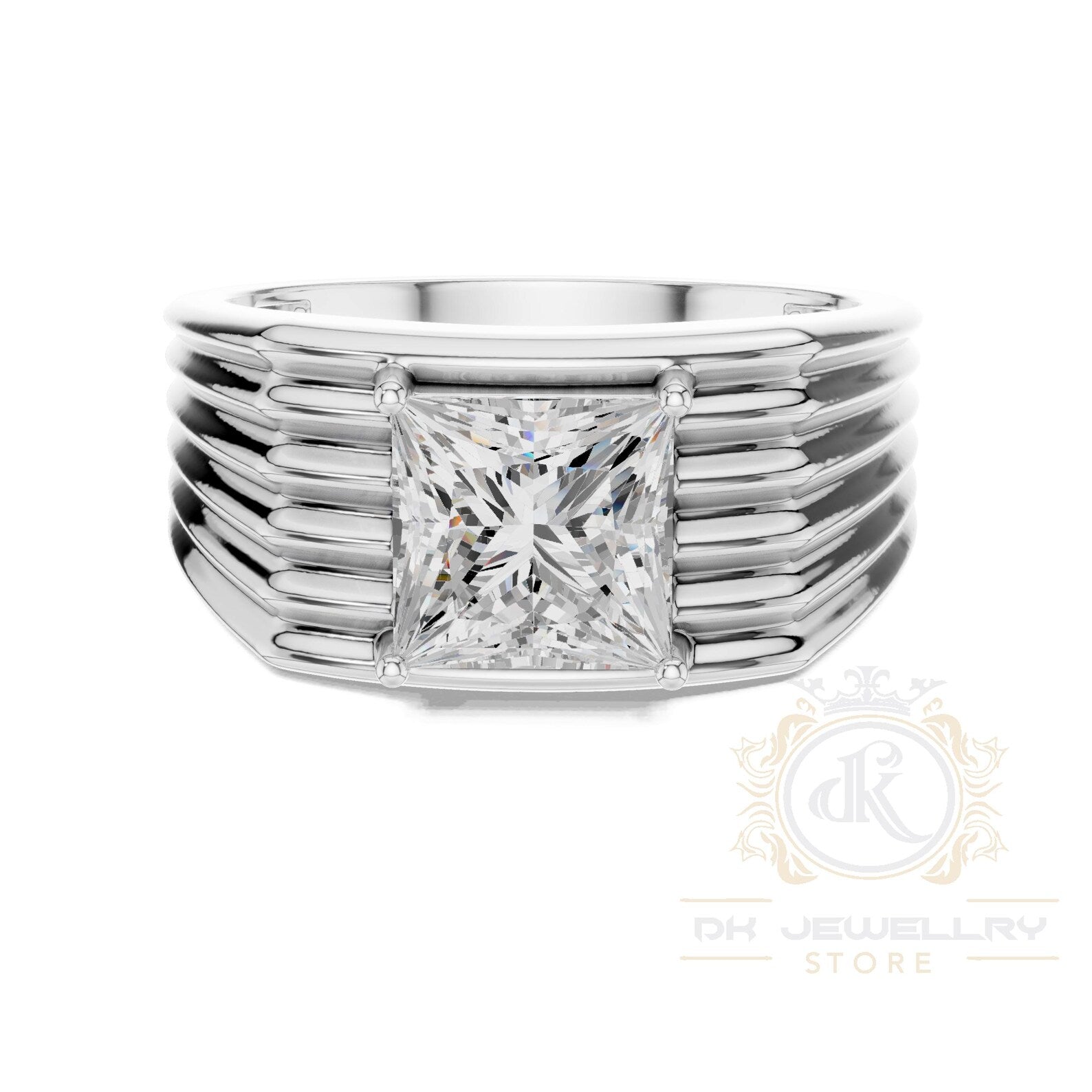 Men’s Grand Staircase Princess Cut Statement Band