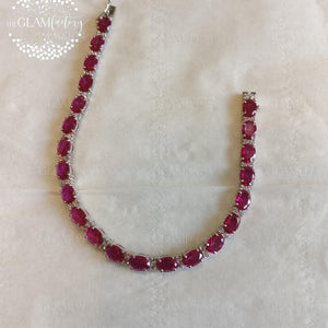 Radiant Ruby Oval Cut Heritage Bracelet