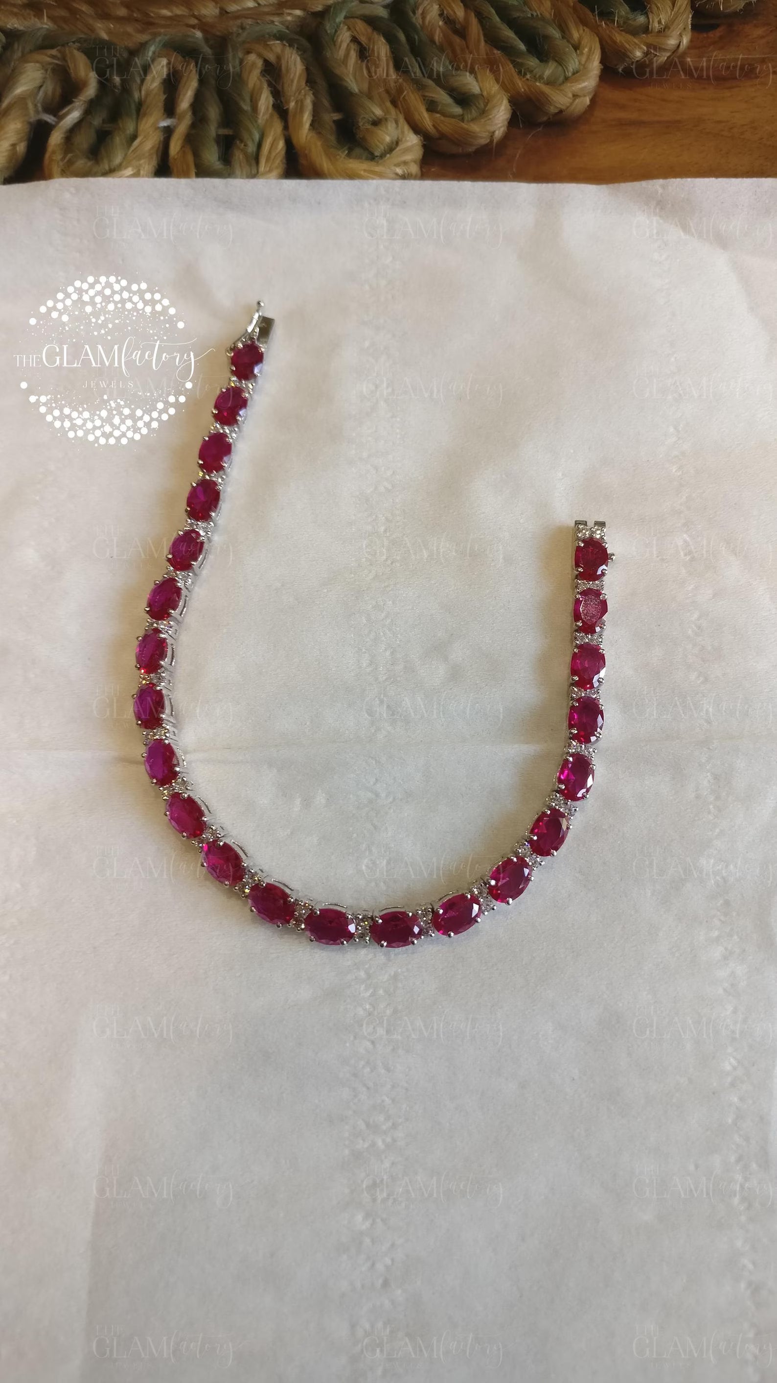 Radiant Ruby Oval Cut Heritage Bracelet