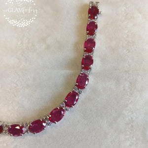 Radiant Ruby Oval Cut Heritage Bracelet