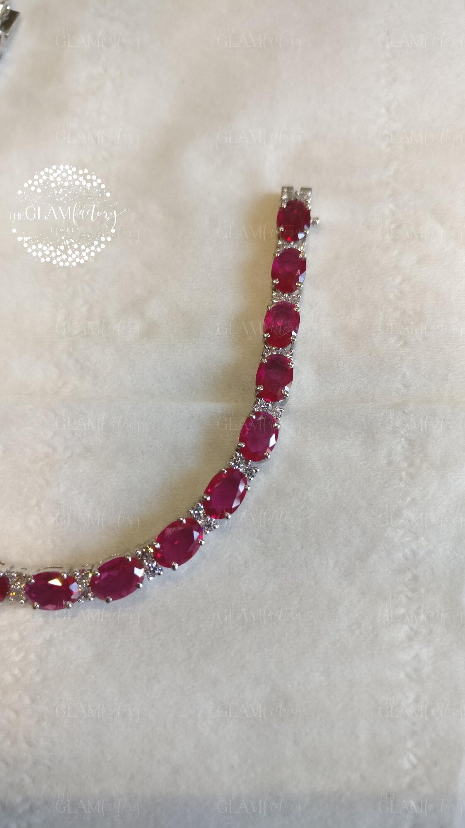 Radiant Ruby Oval Cut Heritage Bracelet