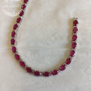 Radiant Ruby Oval Cut Heritage Bracelet