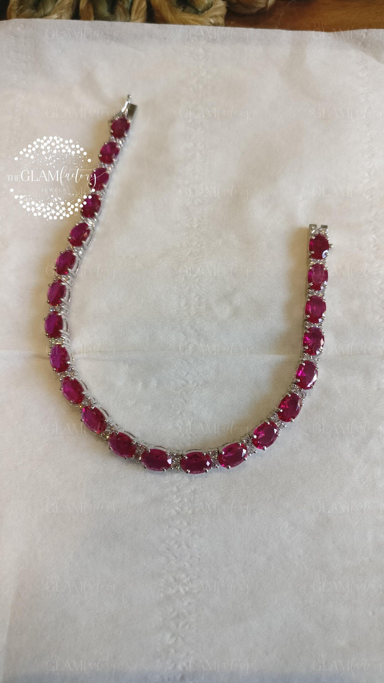 Radiant Ruby Oval Cut Heritage Bracelet