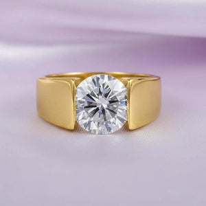 Men’s Signature Gold Tension-Set Statement Band