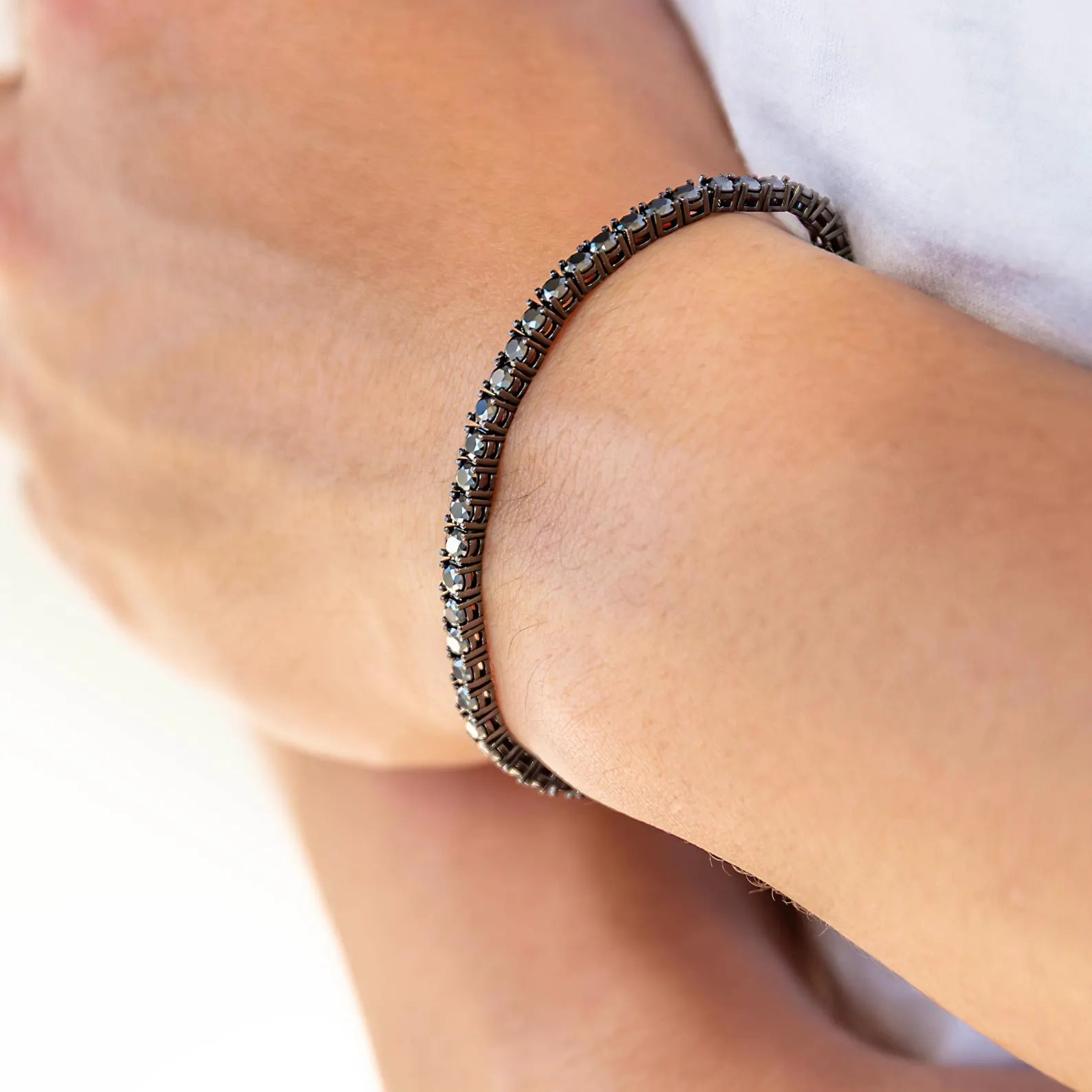Slim Midnight Black Tennis Bracelet