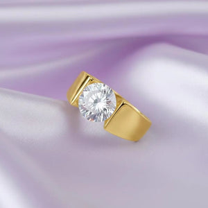 Men’s Signature Gold Tension-Set Statement Band