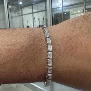 Elite Emerald-Cut Bezel Tennis Bracelet
