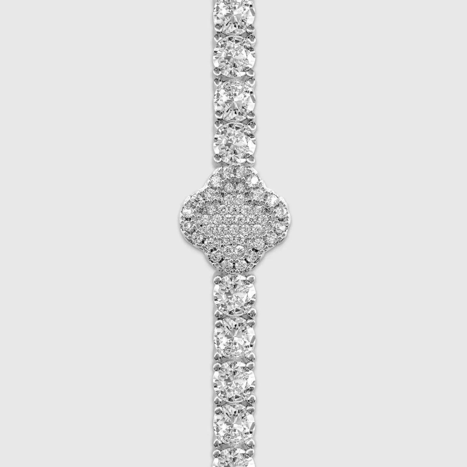 Lucky Clover Diamond Tennis Bracelet