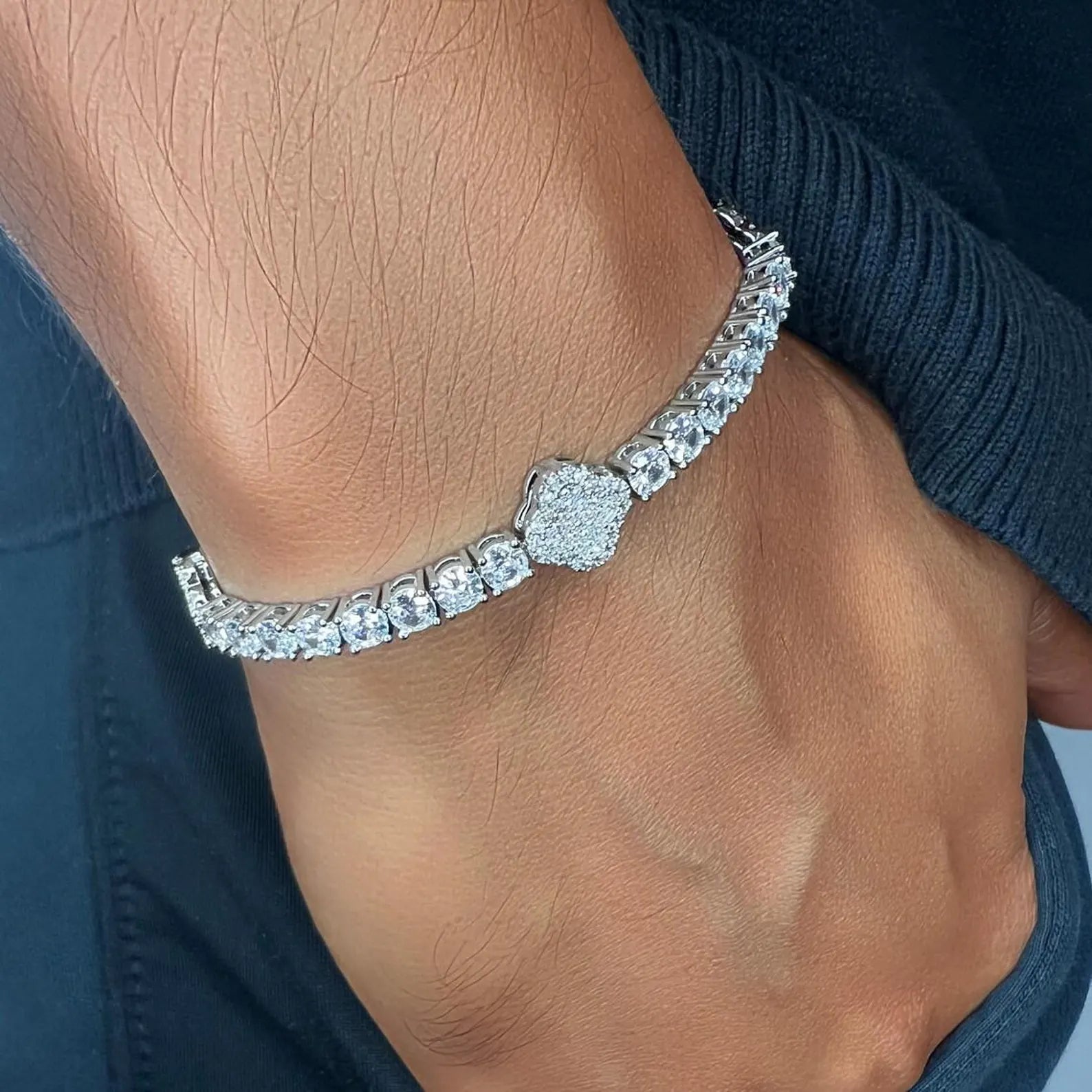 Lucky Clover Diamond Tennis Bracelet