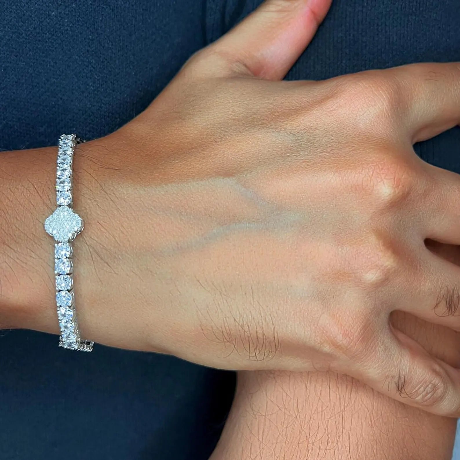Lucky Clover Diamond Tennis Bracelet